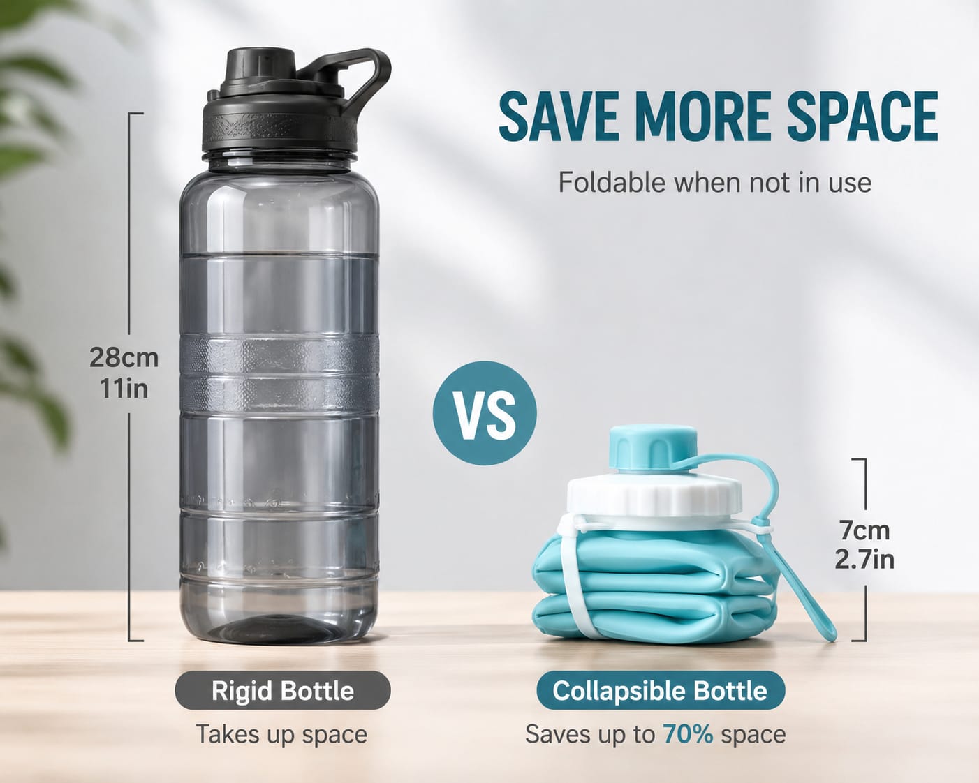 600ml Collapsible Silicone Water Bottle For Travel Sports Gym  Office (1 Pc)
